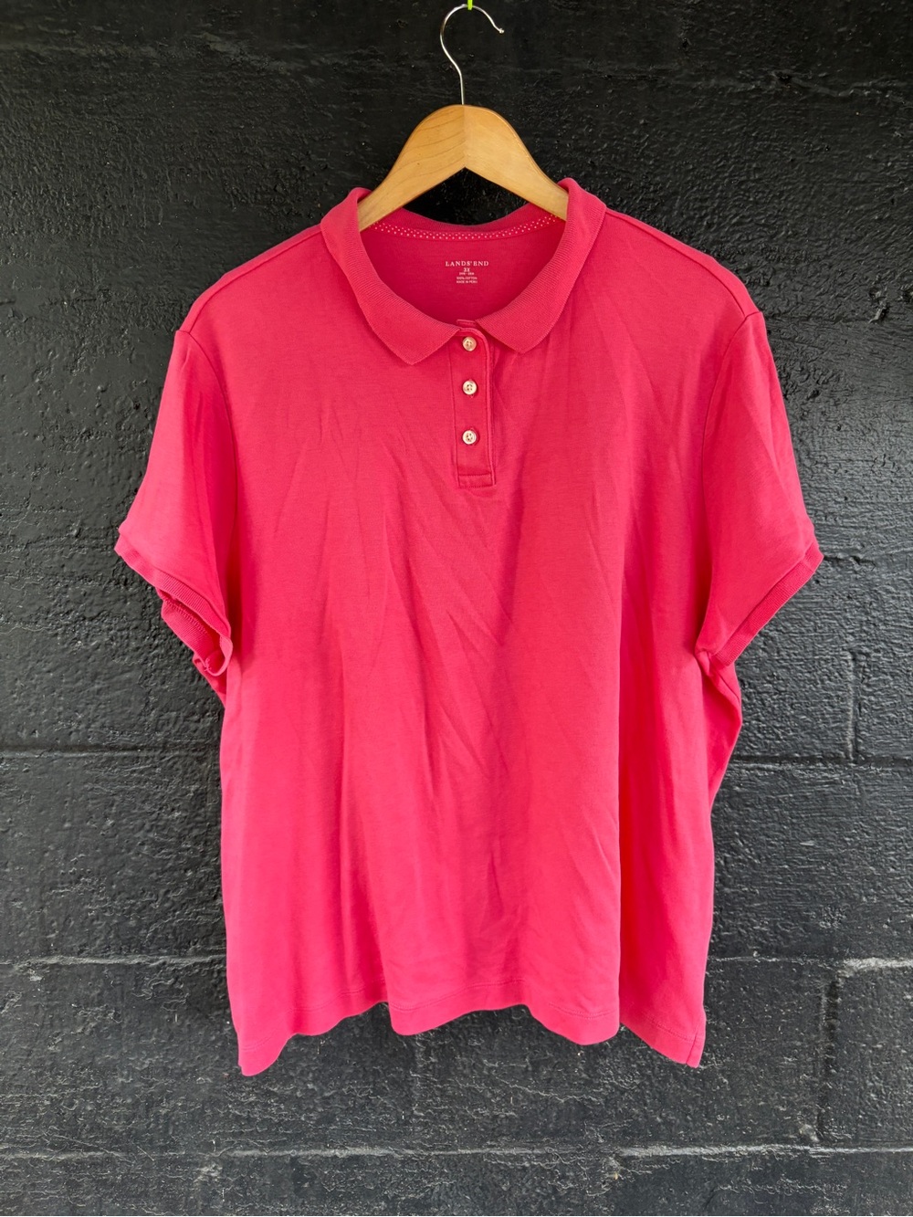 Lands' End Women's Hot Pink Polo Shirt